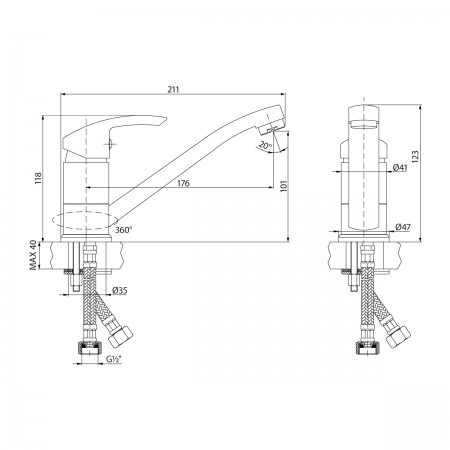 Смеситель LEMARK Plus Strike LM1104C для кухни Смеситель LEMARK Plus Strike LM1104C для кухни