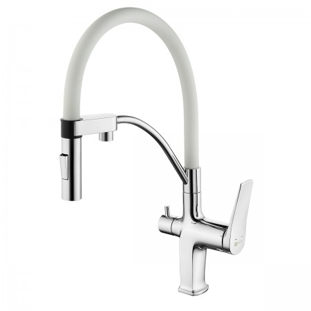 Смеситель LEMARK Comfort LM3074C-White для кухни с гибким изливом, с подключением к фильтру с питьевой водой Смеситель LEMARK Comfort LM3074C-White для кухни с гибким изливом, с подключением к фильтру с питьевой водой