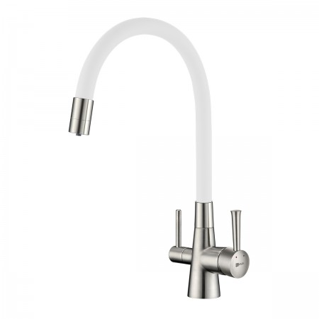 Смеситель LEMARK Comfort LM3075BN-White для кухни с гибким изливом, с подключением к фильтру с питьевой водой Смеситель LEMARK Comfort LM3075BN-White для кухни с гибким изливом, с подключением к фильтру с питьевой водой