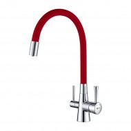 Смеситель LEMARK Comfort LM3075C-Red для кухни с гибким изливом, с подключением к фильтру с питьевой водой