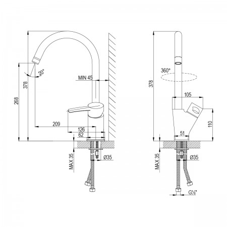Смеситель LEMARK Atlantiss LM3205C для кухни Смеситель LEMARK Atlantiss LM3205C для кухни