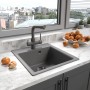 Кухонная мойка LEMARK HANKA 450 врезная прямоугольная из кварцгранита Кухонная мойка LEMARK HANKA 450 врезная прямоугольная из кварцгранита