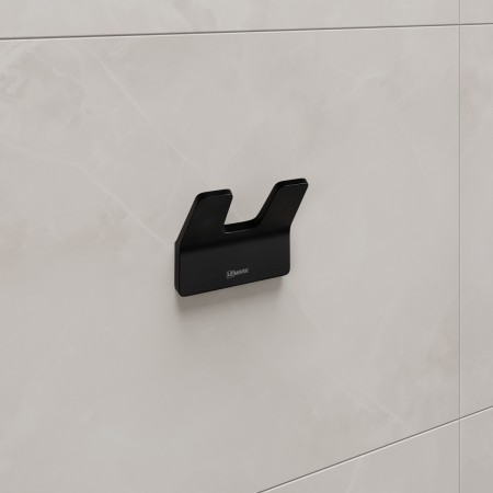LEMARK | Крючок двойной LEMARK SMOOTH LINE для полотенец и халатов, чёрный матовый LEMARK | Крючок двойной LEMARK SMOOTH LINE для полотенец и халатов, чёрный матовый