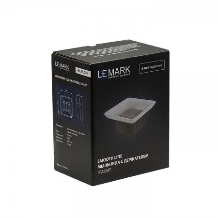 LEMARK | Мыльница LEMARK SMOOTH LINE с держателем, графит LEMARK | Мыльница LEMARK SMOOTH LINE с держателем, графит