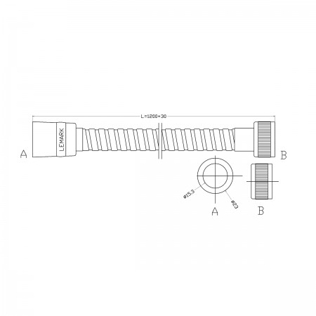 Душевой шланг LEMARK LE8047S двухзагибный 1,2 м, TURN-FREE, сталь хромированная, пакет с подвесом Душевой шланг LEMARK LE8047S двухзагибный 1,2 м, TURN-FREE, сталь хромированная, пакет с подвесом