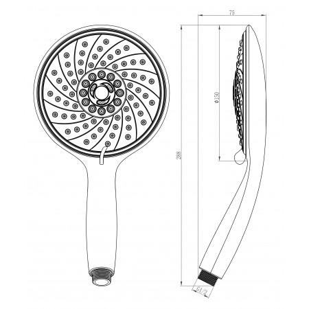 Лейка душевая LEMARK LM0816C, 6-функциональная Лейка душевая LEMARK LM0816C, 6-функциональная