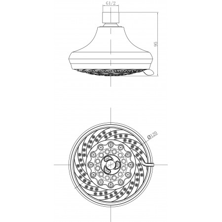 Душевая лейка верхняя LEMARK LM8042C 7-функциональная, круглая диаметр 120 мм, хром Душевая лейка верхняя LEMARK LM8042C 7-функциональная, круглая диаметр 120 мм, хром