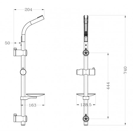 Душевая стойка LEMARK LM8071C с треугольной мыльницей, хром, блистер Душевая стойка LEMARK LM8071C с треугольной мыльницей, хром, блистер