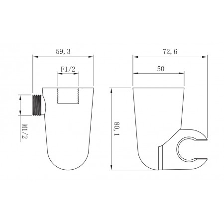 Подключение для душевого шланга LEMARK LM8084C с поворотным креплением для лейки, хром Подключение для душевого шланга LEMARK LM8084C с поворотным креплением для лейки, хром