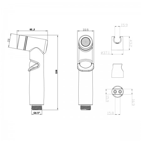 Комплект аксессуаров LEMARK LM8088BL для биде, черный Комплект аксессуаров LEMARK LM8088BL для биде, черный