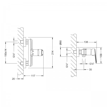 Смеситель LEMARK Point LM0303C для душа Смеситель LEMARK Point LM0303C для душа