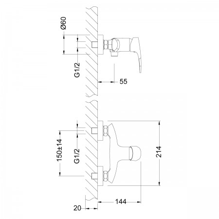 Смеситель LEMARK Linara LM0403C для душа Смеситель LEMARK Linara LM0403C для душа