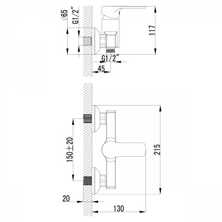 Смеситель LEMARK Plus Grace LM1503C для душа Смеситель LEMARK Plus Grace LM1503C для душа