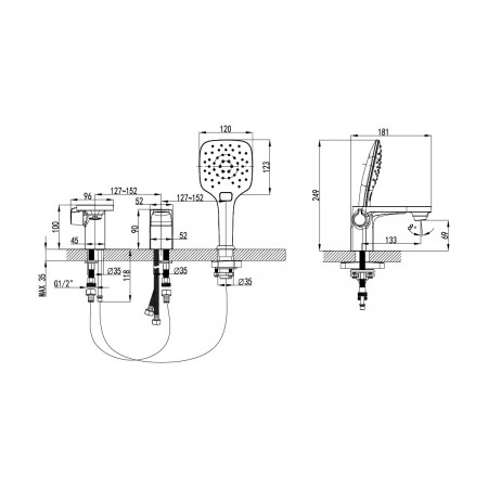 Смеситель LEMARK Shift LM4347C для ванны Смеситель LEMARK Shift LM4347C для ванны