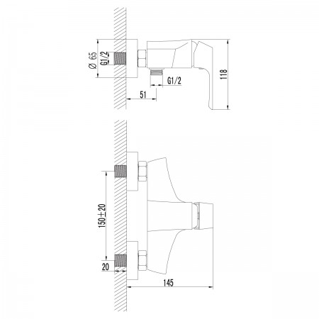Смеситель LEMARK Unit LM4503C для душа Смеситель LEMARK Unit LM4503C для душа
