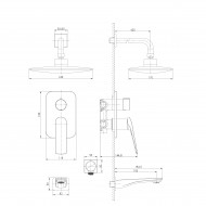 Смеситель LEMARK Allegro LM5922CW для ванны и душа, встраиваемый