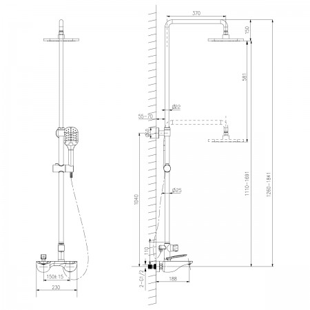 Смеситель LEMARK Bellario LM6862C для ванны и душа Смеситель LEMARK Bellario LM6862C для ванны и душа