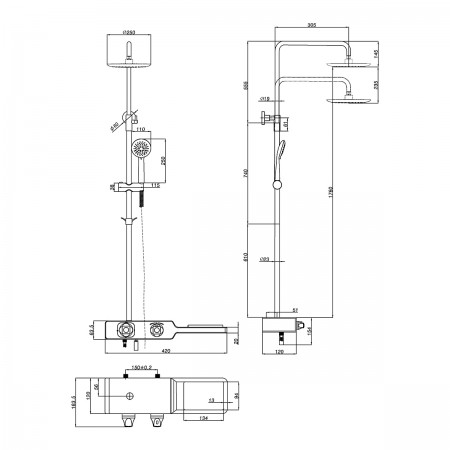 Смеситель LEMARK Tropic LM7009С для ванны и душа, термостатический Смеситель LEMARK Tropic LM7009С для ванны и душа, термостатический