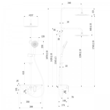 Смеситель LEMARK Tropic LM7012BL для ванны и душа Смеситель LEMARK Tropic LM7012BL для ванны и душа