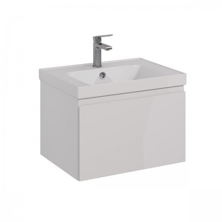 Тумба LEMARK VEON MINI 60 см под 1 раковину, подвесная,1 ящик, цвет корпуса, фасада: Белый глянец Тумба LEMARK VEON MINI 60 см под 1 раковину, подвесная,1 ящик, цвет корпуса, фасада: Белый глянец