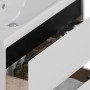 Тумба LEMARK COMBI 100 см под 1 раковину, подвесная/напольная, 2 ящика, цвет планки: Чёрный, цвет корпуса, фасада: Белый глянец Тумба LEMARK COMBI 100 см под 1 раковину, подвесная/напольная, 2 ящика, цвет планки: Чёрный, цвет корпуса, фасада: Белый глянец