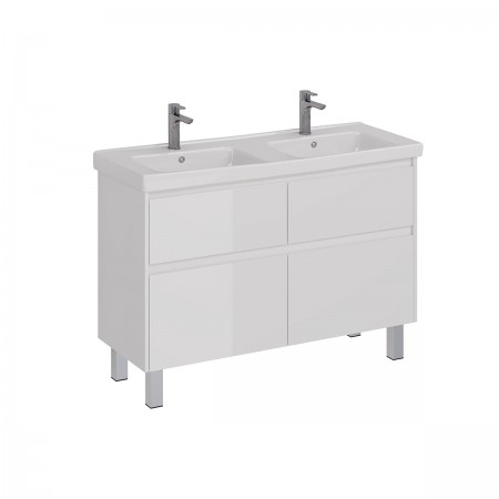Тумба LEMARK COMBI 125 см под 2 раковины, подвесная/напольная,4 ящика, цвет корпуса, фасада: Белый глянец Тумба LEMARK COMBI 125 см под 2 раковины, подвесная/напольная,4 ящика, цвет корпуса, фасада: Белый глянец