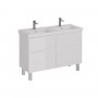 Тумба LEMARK COMBI 125 см под 2 раковины, подвесная/напольная,4 ящика, цвет корпуса, фасада: Белый глянец Тумба LEMARK COMBI 125 см под 2 раковины, подвесная/напольная,4 ящика, цвет корпуса, фасада: Белый глянец