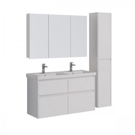 Тумба LEMARK COMBI 125 см под 2 раковины, подвесная/напольная,4 ящика, цвет корпуса, фасада: Белый глянец Тумба LEMARK COMBI 125 см под 2 раковины, подвесная/напольная,4 ящика, цвет корпуса, фасада: Белый глянец