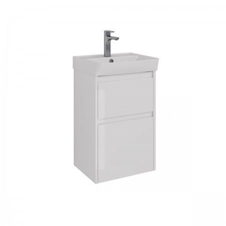 Тумба LEMARK COMBI 45 см под 1 раковину, подвесная/напольная, 2 ящика, цвет корпуса, фасада: Белый глянец Тумба LEMARK COMBI 45 см под 1 раковину, подвесная/напольная, 2 ящика, цвет корпуса, фасада: Белый глянец