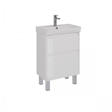 Тумба LEMARK COMBI 60 см под 1 раковину, подвесная/напольная, 2 ящика, цвет корпуса, фасада: Белый глянец Тумба LEMARK COMBI 60 см под 1 раковину, подвесная/напольная, 2 ящика, цвет корпуса, фасада: Белый глянец