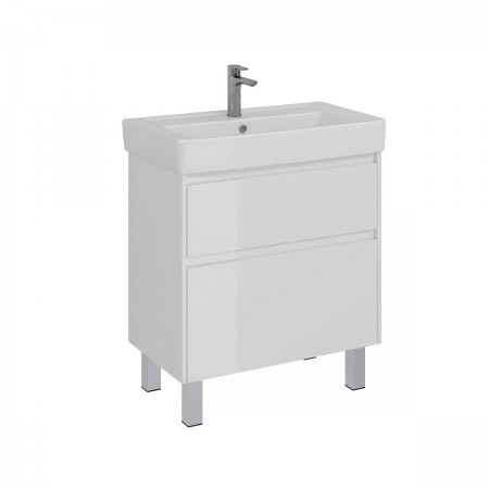 Тумба LEMARK COMBI 80 см под 1 раковину, подвесная/напольная, 2 ящика, цвет корпуса, фасада: Белый глянец Тумба LEMARK COMBI 80 см под 1 раковину, подвесная/напольная, 2 ящика, цвет корпуса, фасада: Белый глянец