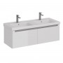 Тумба LEMARK BUNO MINI 125 см под 2 раковины, подвесная, 2 ящика, цвет корпуса, фасада: Белый глянец Тумба LEMARK BUNO MINI 125 см под 2 раковины, подвесная, 2 ящика, цвет корпуса, фасада: Белый глянец