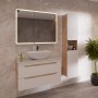 Тумба LEMARK OLIVIA 100 см под 1 раковину, подвесная, 2 ящика, цвет корпуса: Дуб кантри, цвет фасада: Белый глянец Тумба LEMARK OLIVIA 100 см под 1 раковину, подвесная, 2 ящика, цвет корпуса: Дуб кантри, цвет фасада: Белый глянец