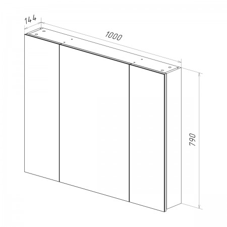 Шкаф зеркальный LEMARK UNIVERSAL 100х80 см 3-х дверный, цвет корпуса: Белый глянец Шкаф зеркальный LEMARK UNIVERSAL 100х80 см 3-х дверный, цвет корпуса: Белый глянец