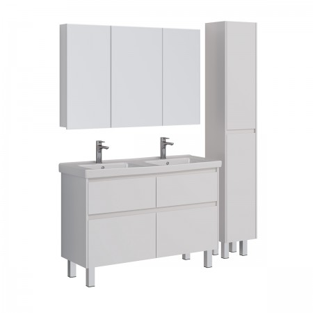 Шкаф зеркальный LEMARK UNIVERSAL 120х80 см 3-х дверный, цвет корпуса: Белый глянец Шкаф зеркальный LEMARK UNIVERSAL 120х80 см 3-х дверный, цвет корпуса: Белый глянец