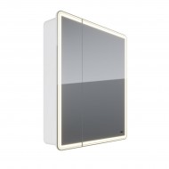 Шкаф зеркальный LEMARK ELEMENT 70х80 см 2-х дверный, с подсветкой, с розеткой, цвет корпуса: Белый