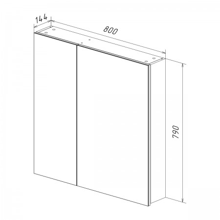 Шкаф зеркальный LEMARK UNIVERSAL 80х80 см 2-х дверный, цвет корпуса: Белый глянец Шкаф зеркальный LEMARK UNIVERSAL 80х80 см 2-х дверный, цвет корпуса: Белый глянец