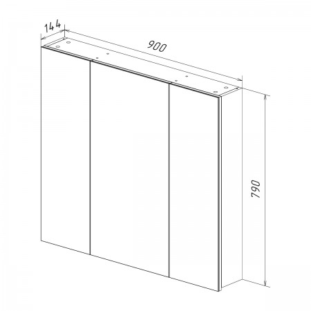 Шкаф зеркальный LEMARK UNIVERSAL 90х80 см 3-х дверный, цвет корпуса: Белый глянец Шкаф зеркальный LEMARK UNIVERSAL 90х80 см 3-х дверный, цвет корпуса: Белый глянец