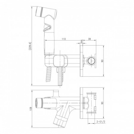Смеситель LEMARK Solo LM7165GM с гигиеническим душем, встраиваемый Смеситель LEMARK Solo LM7165GM с гигиеническим душем, встраиваемый